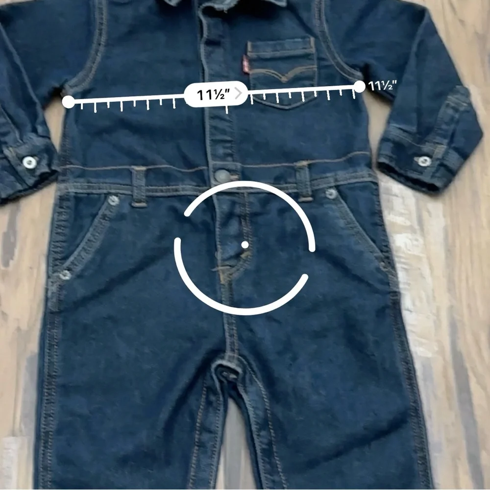 Levi's Blue Denim Overalls Classic Workwear Style - Picture 4 of 6